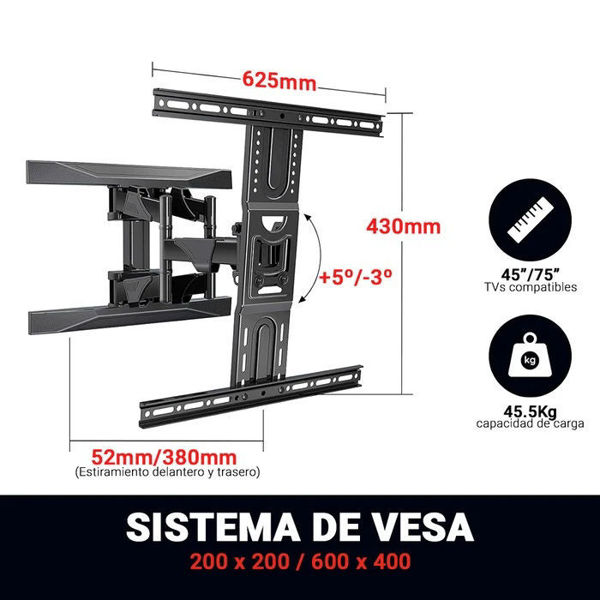 Imagen de Soporte De Pared Para Tv TV 32"- 75" / Brazo de Mov.